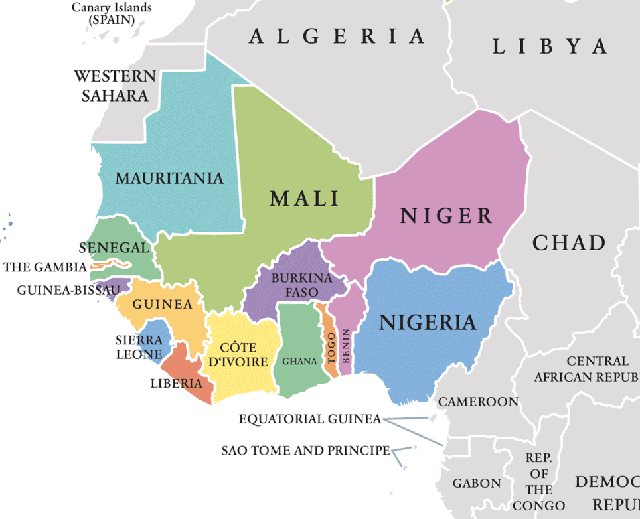 west africa map